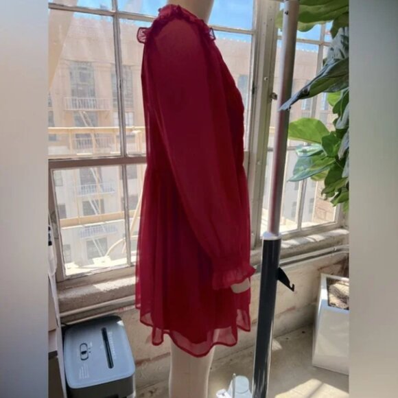 ASOS Elegant Red Chiffon Dress - Picture 3 of 6